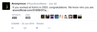 Illustration for article titled Scandal, Maybe? Anonymous Just Released The Names Of All The People Who Worked At Kohl’s In 2003